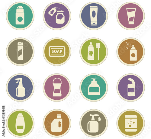 household chemicals icon set