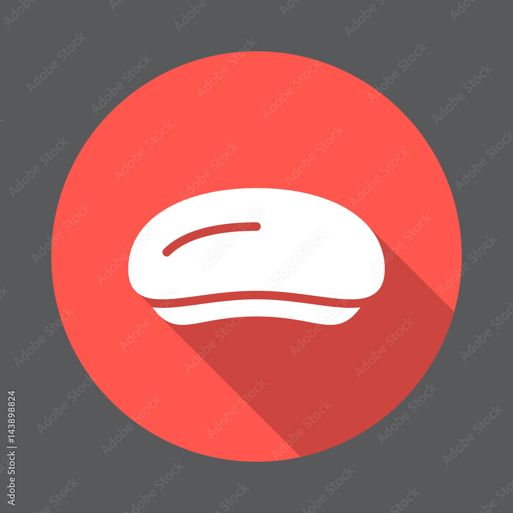 Kidney dish flat icon. Round colorful button, circular vector sign with long shadow effect. Flat style design Kidney dish flat icon. Round colorful button, circular vector sign with long shadow effect. Flat style design