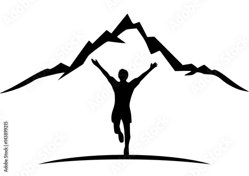 Silhouette Joggen Berge
