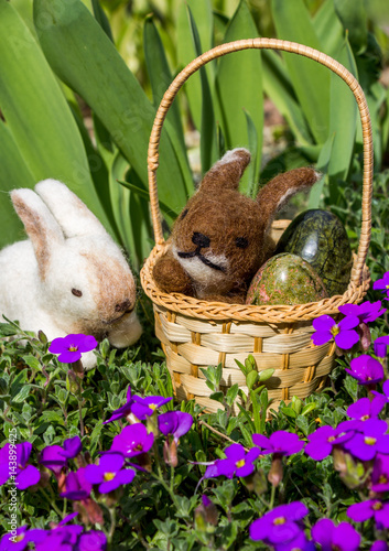Basket With Bunnies at Easter