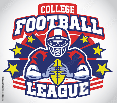 skull mascot of football player