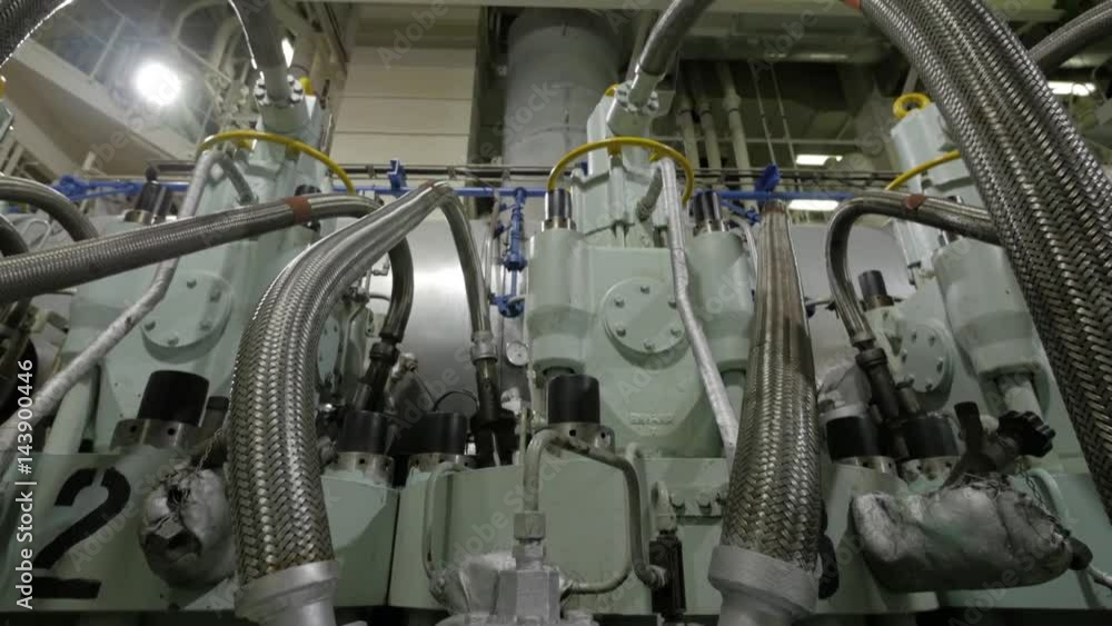 Heavy fuel pump on diesel main engine of ship Heavy fuel pump on diesel main engine of ship