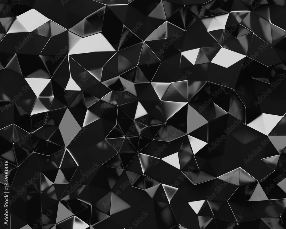 Abstract black polygonal geometric triangle background