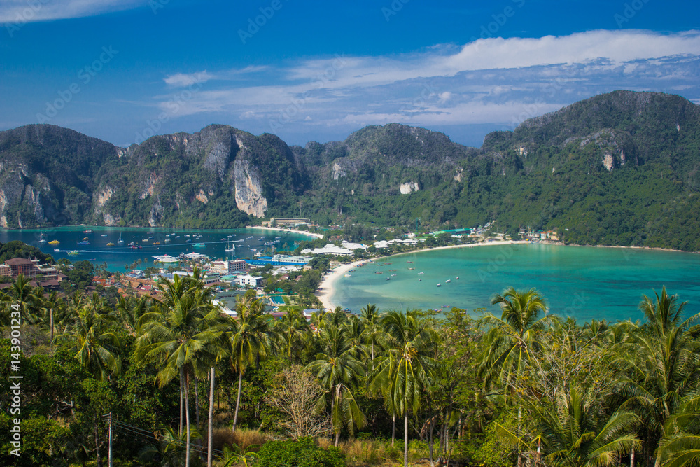 island Phi Phi. View from the top of the mountain.