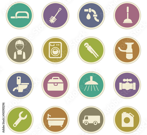 plumbing service icon set