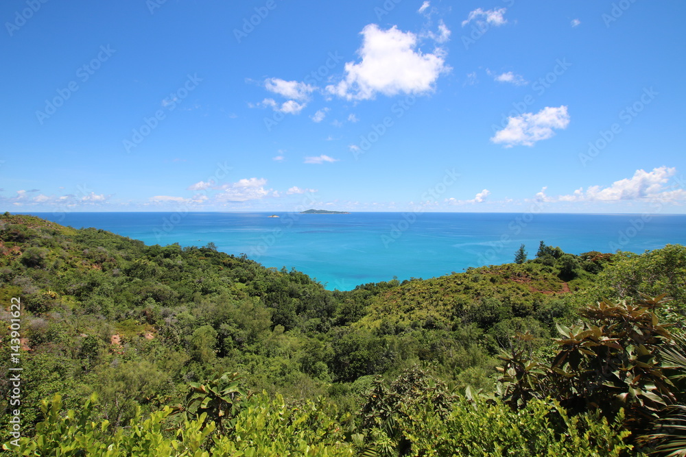 Ocean View to Aride Island / Nature Trail Mt. Plaisir to Anse Lazio, Praslin, Seychelles, Indian Ocean, Africa