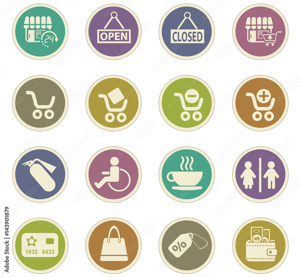 shopping icon set