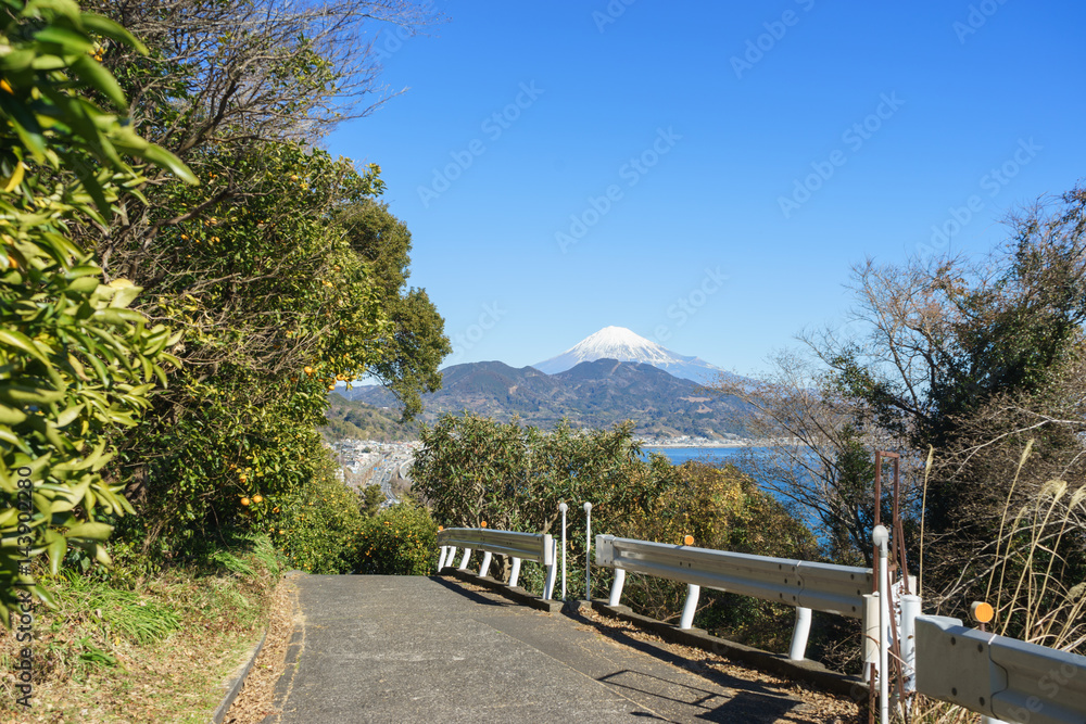 Mt. Fuji seen from the Satta Pass