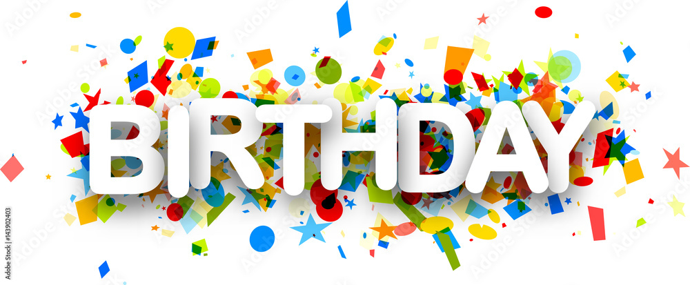 Birthday background with colorful confetti. Birthday background with colorful confetti.