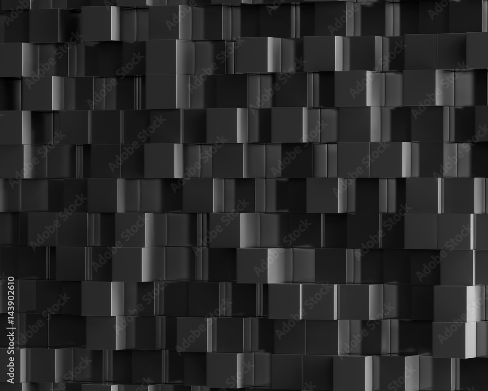 Abstract black polygonal geometric cube background