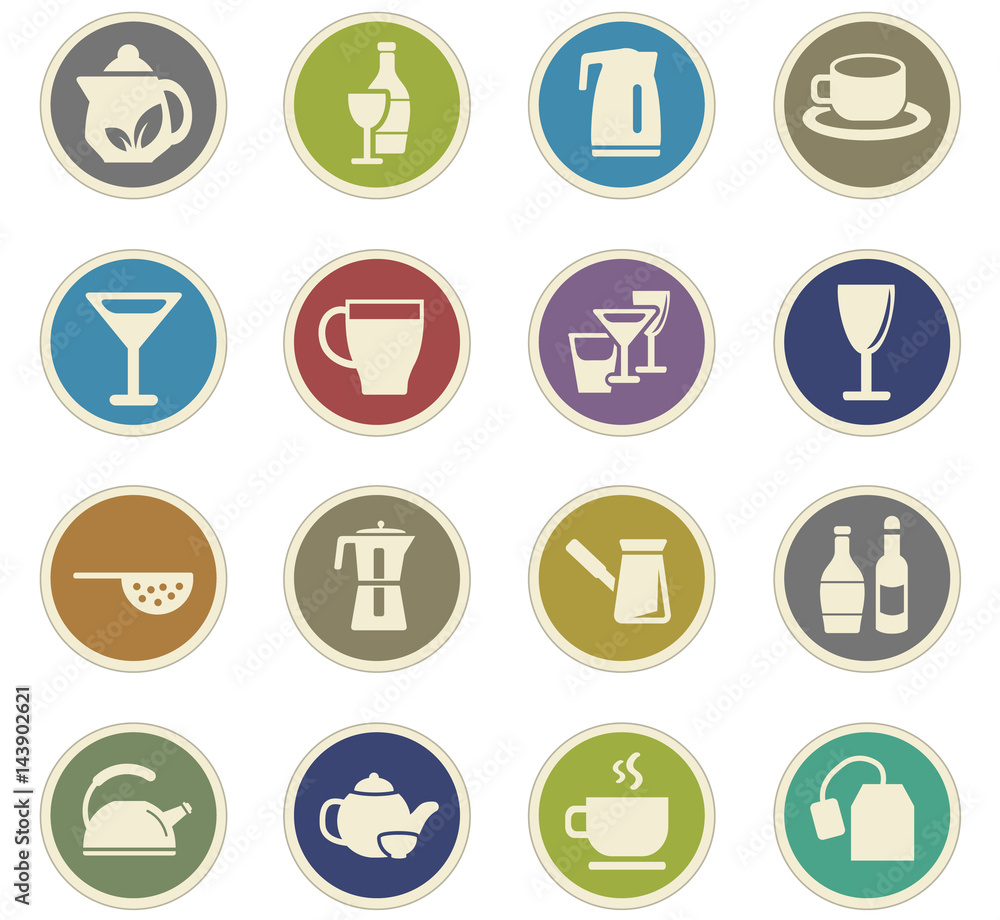 utensils for bavarages icon set utensils for bavarages icon set