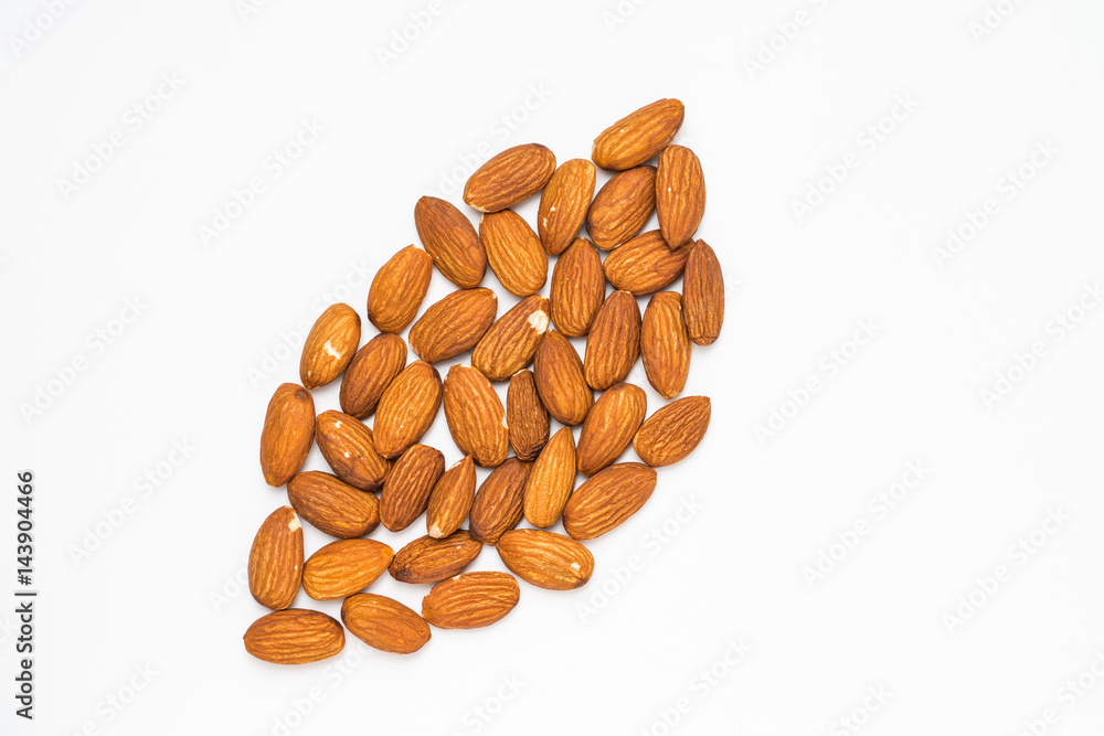 Almonds isolated on white background Almonds isolated on white background