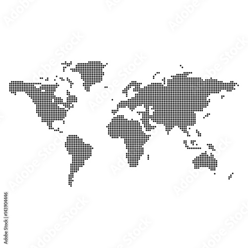 Abstract dotted world map