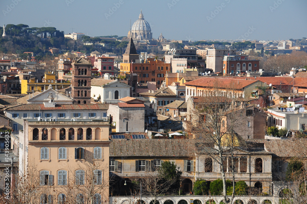 Panorama Roma, vista su San Pietro dal Giardino degli Aranci