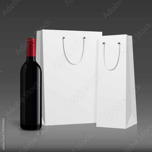 Mockup wine bottle. vector design.