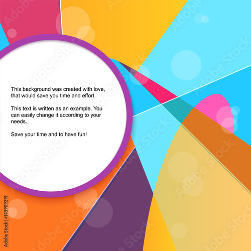 Bright vintage retro background with place for your text. Applique in the style of abstraction or impressionism