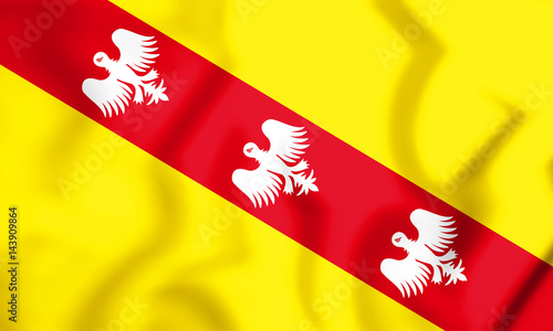 Flag of Lorraine, France. 3D Illustration.    photo