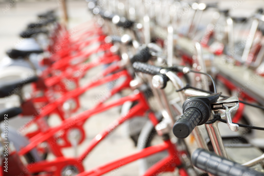Fototapeta premium Rental bicycles view