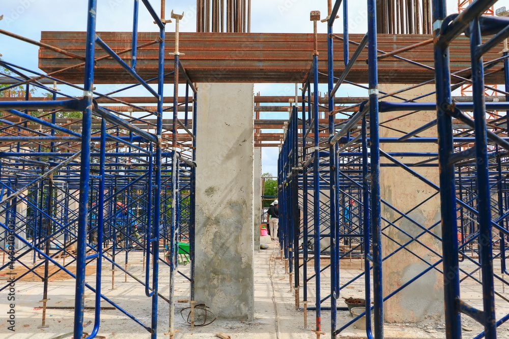work construction and scaffold in site workplace  building