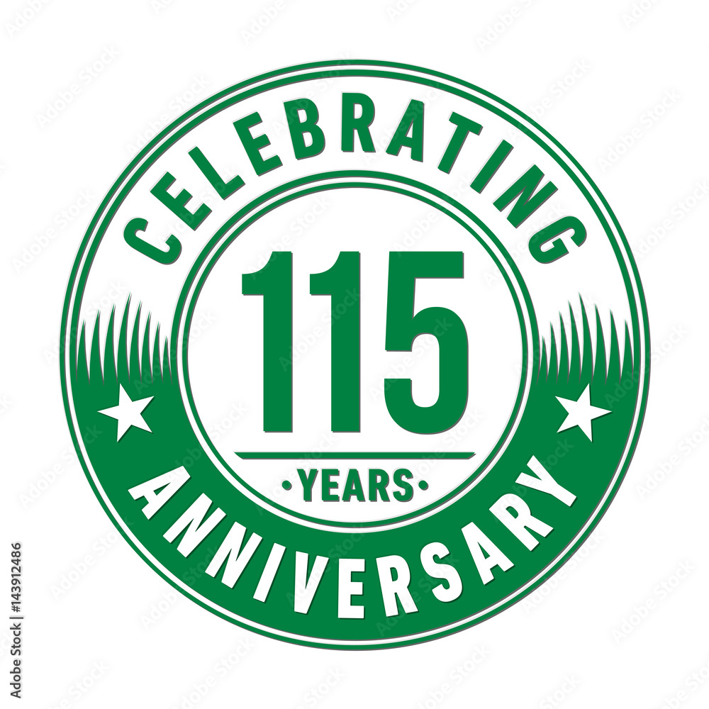 115 years anniversary logo template. Vector and illustration. 115 years anniversary logo template. Vector and illustration.