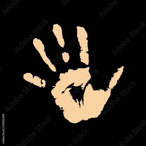 Human hand on black background vector