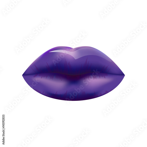 Blue lips on white background vector