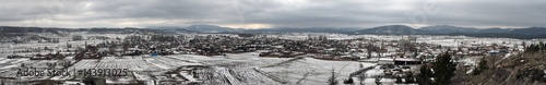 winter panorama of small town in Anatolia