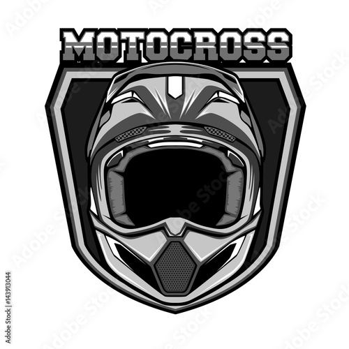motocross helmet monochrome