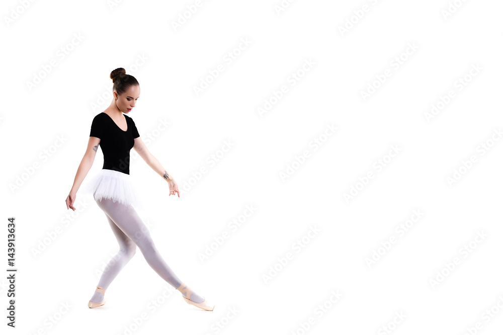 young beautiful ballet dancer isolated over white background young beautiful ballet dancer isolated over white background