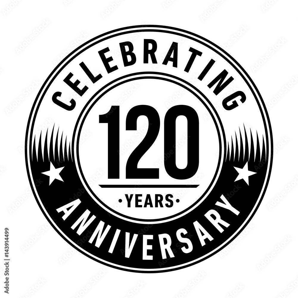 120 years anniversary logo template. Vector and illustration.