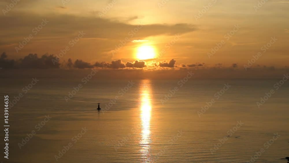 silhouette dawn at calm sea with light house, Hua Hin, Thailand silhouette dawn at calm sea with light house, Hua Hin, Thailand