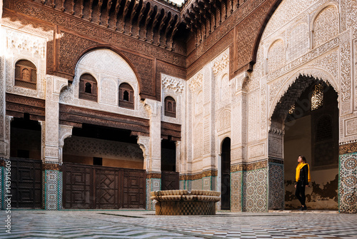 Interior of Madrasa Bou Inania, Meknes, Morocco, North Africa