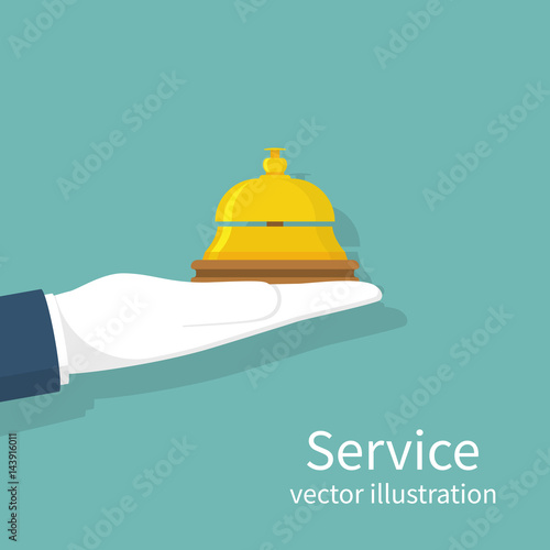 Fotografie, Obraz Hand holding service bell