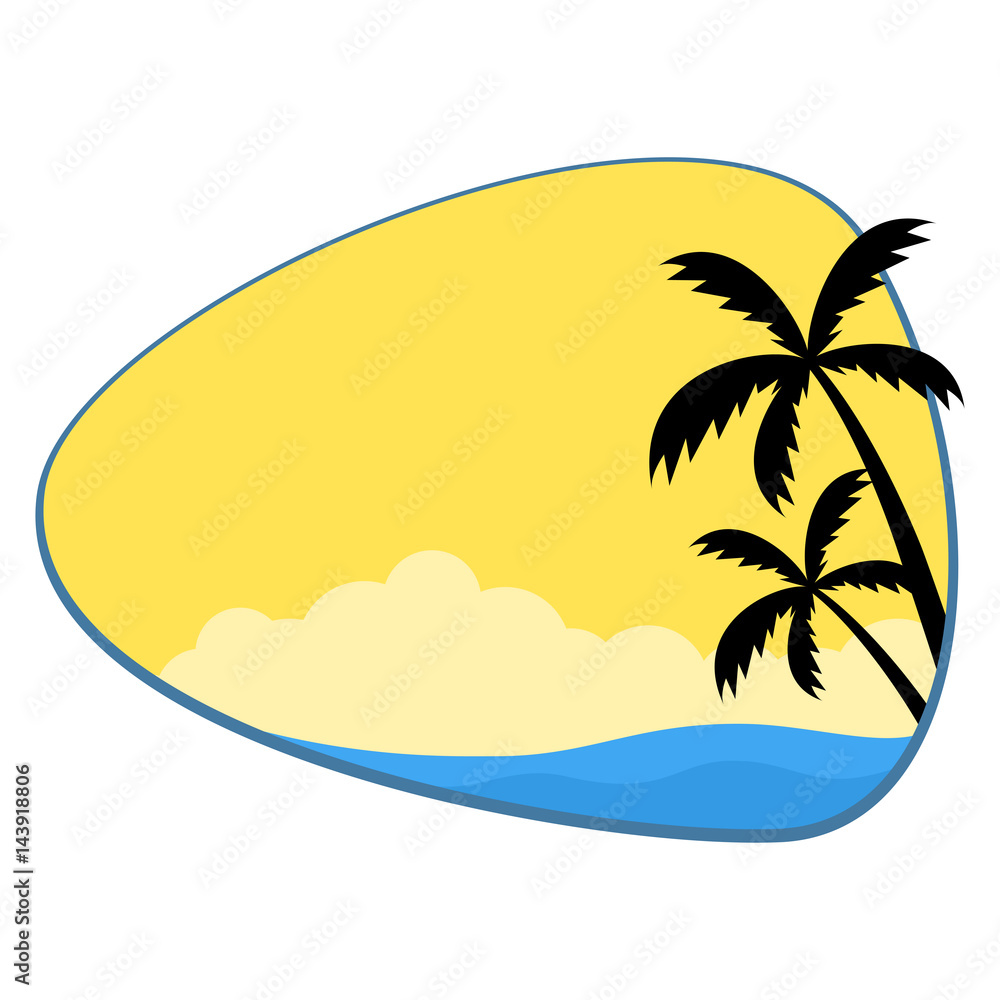 Tropical summer beach concept banner template