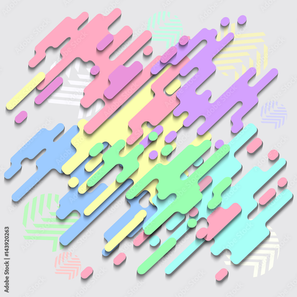 Modern style abstraction pastel color with composition made of various rounded shapes in color. Vector illustration Modern style abstraction pastel color with composition made of various rounded shapes in color. Vector illustration