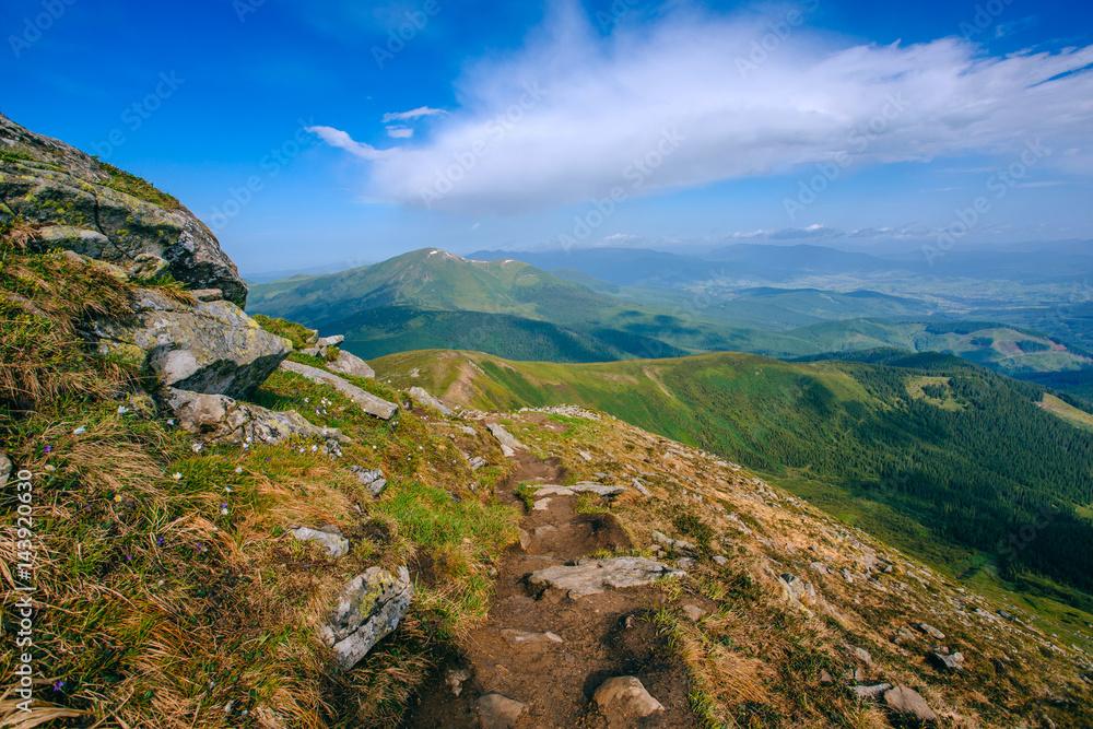 Obraz premium Mountain valley landscape. Summer time.