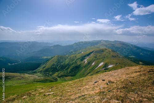 Mountain valley landscape. Summer time.