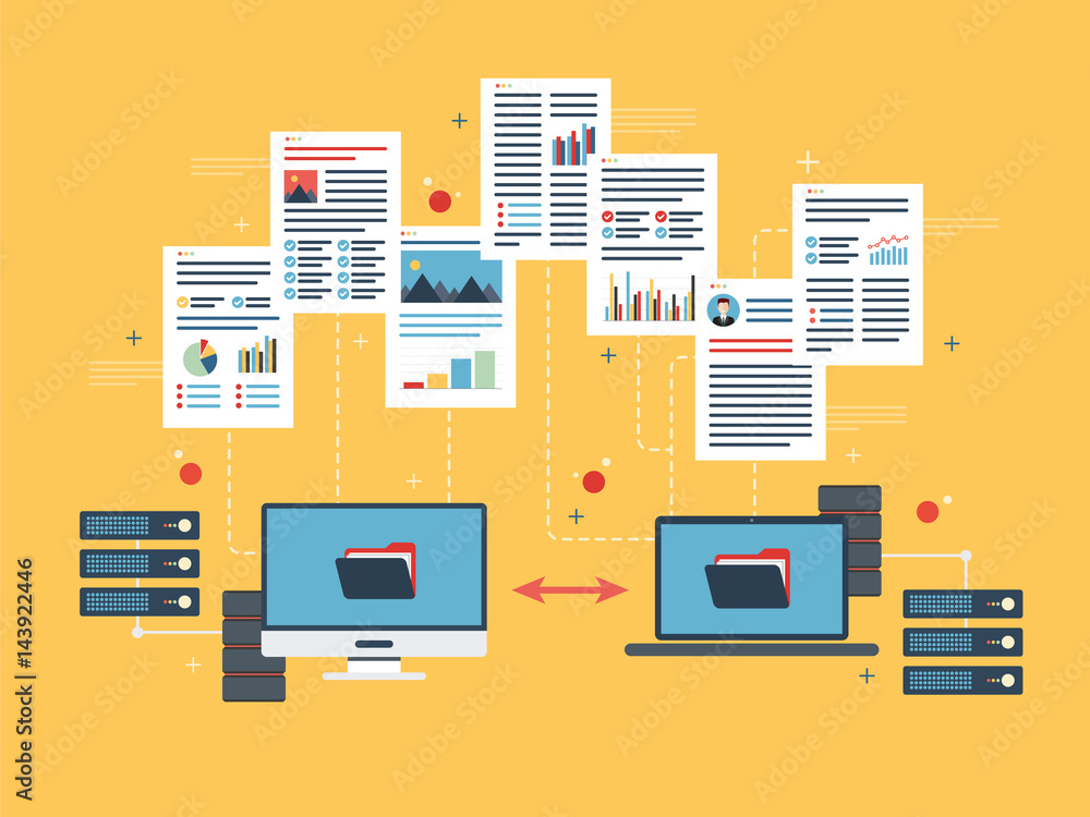 Transfer data between computer and laptop. Backup data and computer