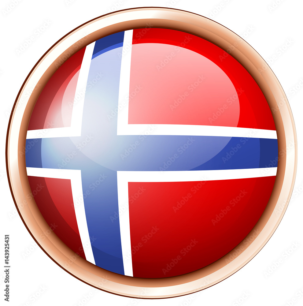 Norway flag on round button Norway flag on round button