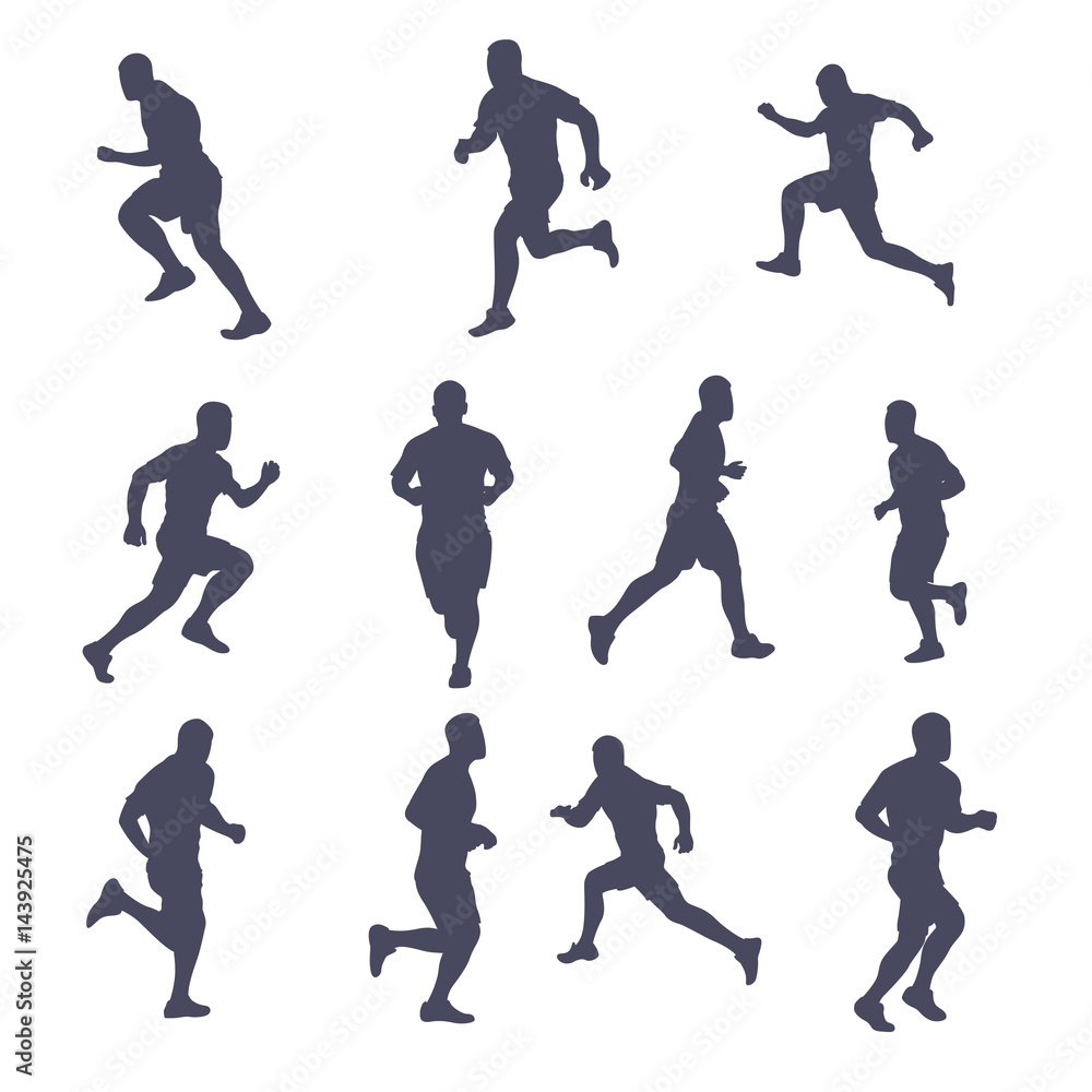 runner silhouette set runner silhouette set