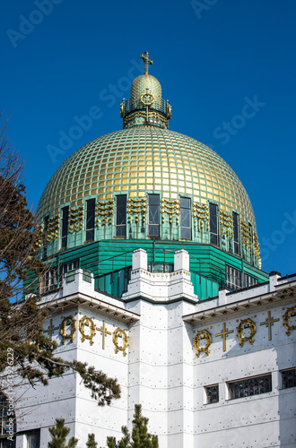 Photography am Steinhof Kirche. Otto Wagner Church in Vienna, Austria