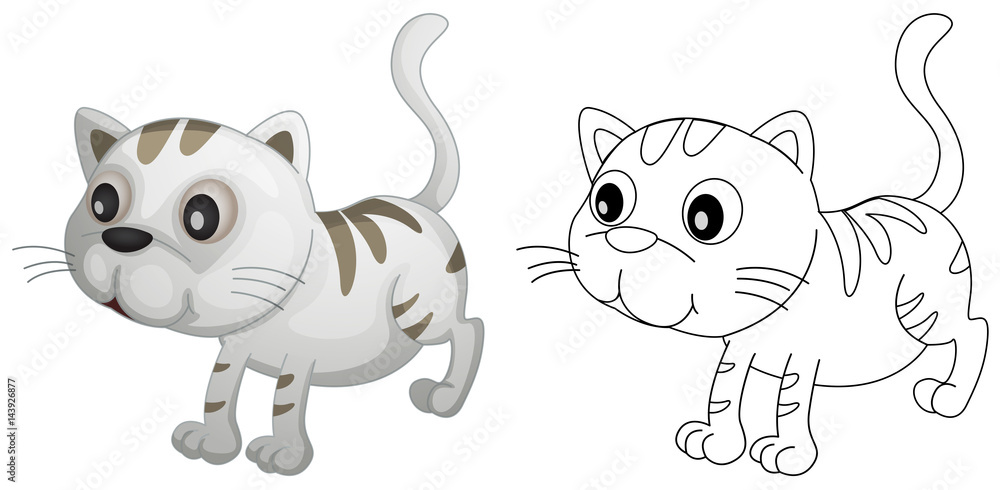 Animal outline for cute cat Animal outline for cute cat