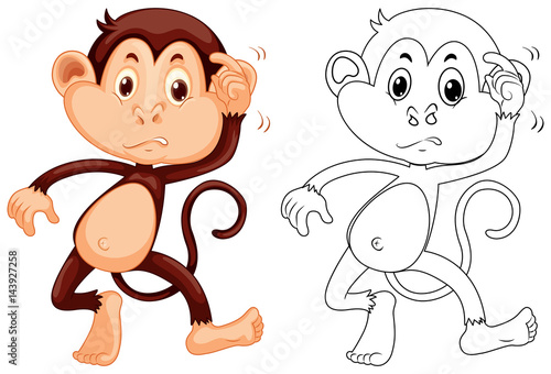 Animal outline for little monkey