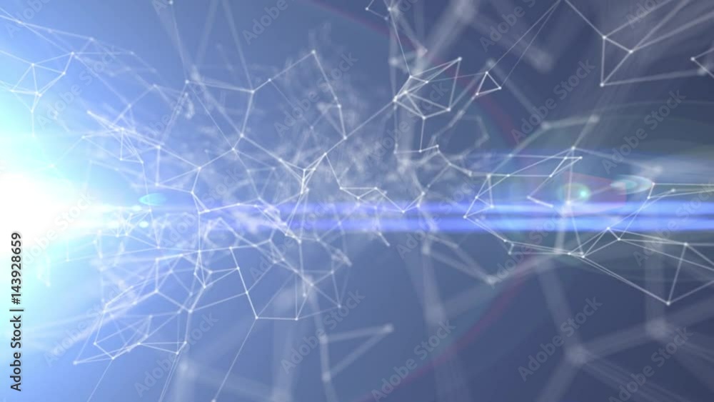 Plexus abstract technology and engineering background with original organic motion