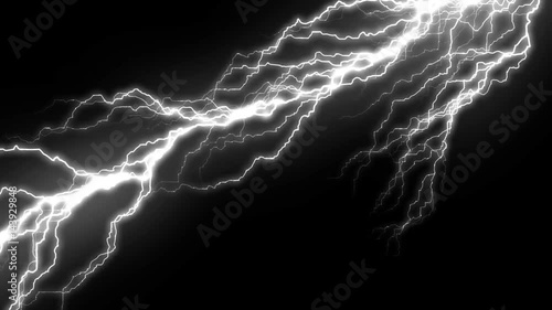 10 Realistic lightning strikes over black background. Thunderstorm with flashing lightning thunderbolt 