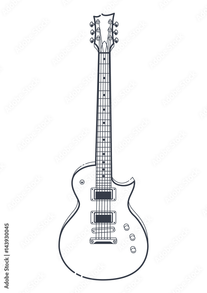 Naklejka premium Electric Guitar Vector