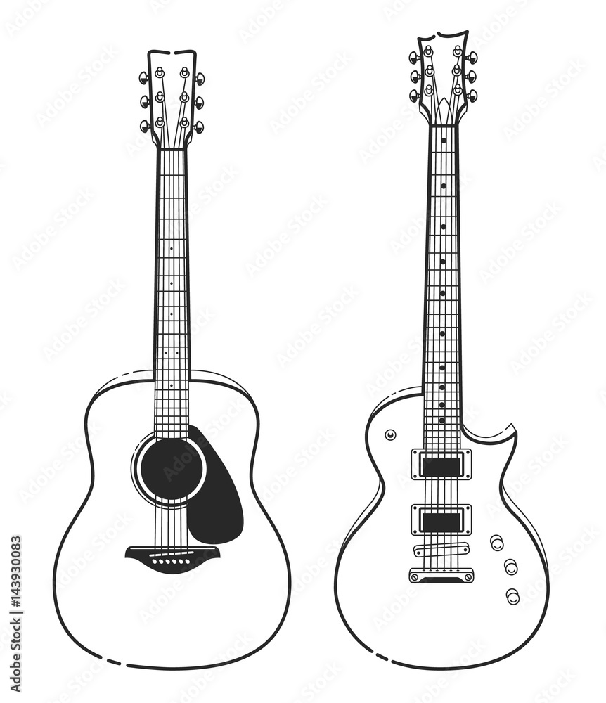 Fototapeta premium Electric and Acoustic Guitars