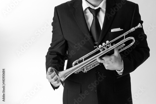 Cool Jazz man holding a trumpet
