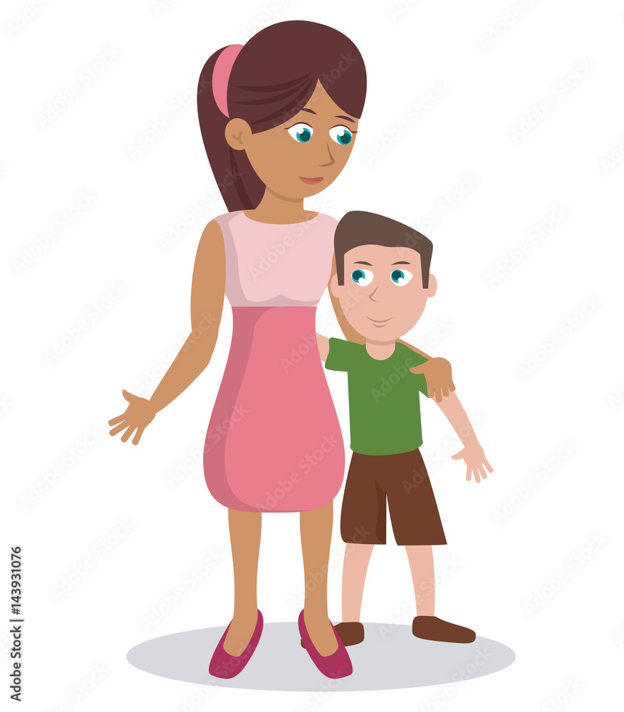 mom with her son lovely vector illustration eps 10 mom with her son lovely vector illustration eps 10