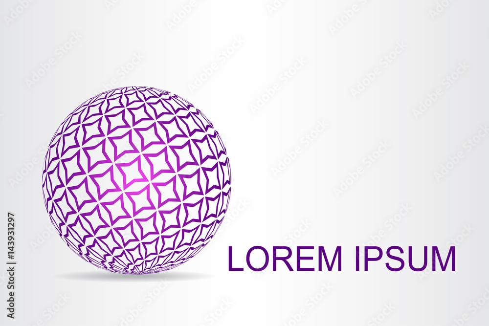 Logo stylized spherical surface with abstract shapes Logo stylized spherical surface with abstract shapes